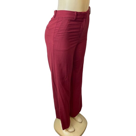 Ann Taylor Womens High Rise Wide Leg Red Pants Sz 0 - New - Picture 2 of 8